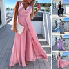 Prom Jumpsuit Double Layers Lady Dress Wide Leg Split Hem Lady Jumpsuit Women Garment