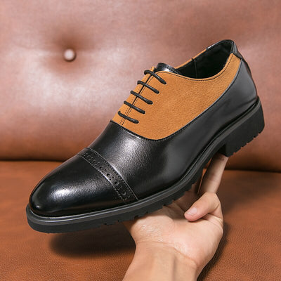 New Men Derby Shoes Black Round Toe Lace-up Party Business Pu Leather Handmade Men Dress Shoes Free Shipping Size 38-46