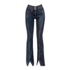 2023 Summer Dark Blue Women' Jeans High Waist Vintage Flare Loose Denim Pants Street Dress American Fashion Wide Leg Denim Pants