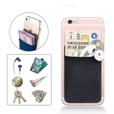 2019 Fashion Elastic Lycra Adhesive Cell Phone ID Credit Card Holder Women Sticker Pocket Wallet Case Card Holder #C2