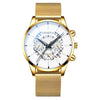 2023 New Men's Fashion Business Watches for Men Golden Stainless Steel Watch Mesh Strap Casual Quartz Wrist Watch reloj hombre