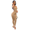 2022 Summer Fashion Jump Suits for Women Solid Color Backless Slit Small Micro Horn Slim  Sexy Jumpsuit Clubwear