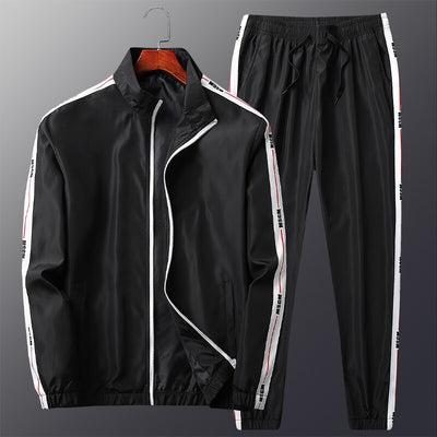 Men's Tracksuit Sportswear Sets Spring Autumn Casual Tracksuits Men 2 Piece Zipper Sweatshirt + Sweatpants Brand Track Suit Set