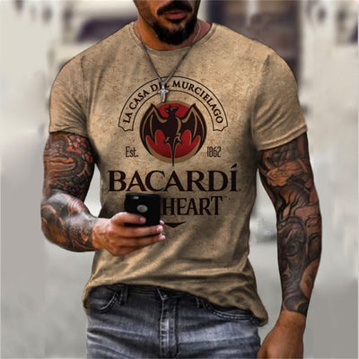 2022 Summer Men's New Shirt 3D Printing Personality Trend Youth Casual Top Summer Light and Breathable Large Size T-shirt