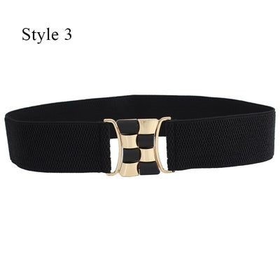 Women'S Elastic Wide Belt Golden Leaves Waist Belt Buckle Female Dress Coat Sweater Decorative Waistbands Fashion Cummerbands