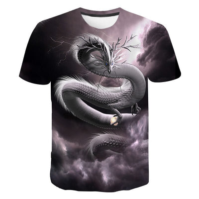 Summer Dragon 3D Printed Pattern Men's T-shirt Casual Sports O Collar Short Sleeved Shirt Hip-Hop Harajuku Oversized T Shirt 6XL