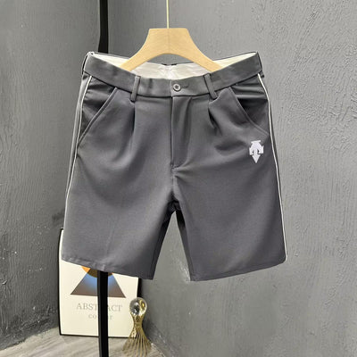 Embroidered Logo Summer Golf Casual Suit Shorts Men's Plankton Big Shorts 2023 New Striped Five-point Dress Pants Mid-pants