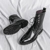 Boots Brown PU Round Head Low Heel Wing Tip Lace Up Fashion Versatile Casual Street Outdoor Daily Dress Shoes