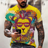 2023 Funny Animal Lion 3D Printed T-Shirt Men Women Fashion Casual Cool T Shirt Reggae Design Harajuku Streetwear Oversized Tops