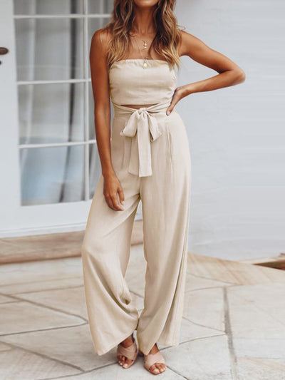 Jumpsuits Woman Summer 2023 New In Casual Fashion Sexy Backless Slim Romper Straight Trousers Set Jump Suits for Women Pants