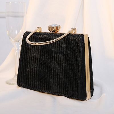 European And American New Handheld Dinner Bag Pleated Banquet Bag Dress Women's Small Square Bag Fashion Handheld Bag For Women