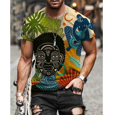 2022 Summer New Style Jesus 3D Print Retro Harajuku Ethnic Short Sleeve T-shirt O-Neck Polyester Material Men's T-shirt