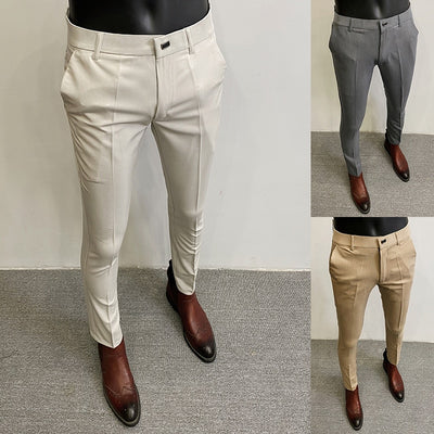 Men Suit Pants Formal Trousers Stretch Slim Pantalone Hombre Calça Masculina Solid Color Casual Dress Pants Fashion Men Clothing