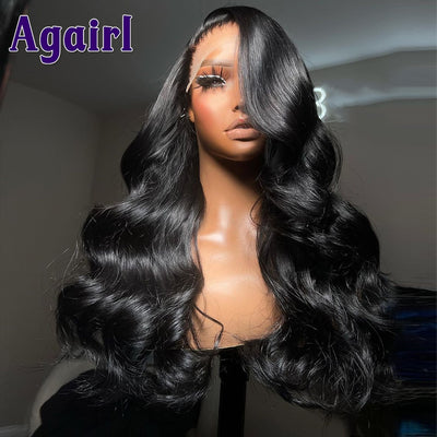 Highlight Blue Pink Green Body Wave Lace Frontal Wig Transparent Lace Front Human Hair Wigs 30 32 Inch 5x5 Lace Wig Pre Plucked