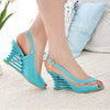 Fashion Peep Toe Pumps Ladies Wedges Transparent High Heels Woman Slingbacks Buckle Shoes Female Solid Footwear Summer