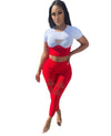 Women Sporty Active Wear Matching Sets Short Sleeve Patchwork Top Tees and Hollow Leggings 2 Two Piece Workout Outfits Sportwear