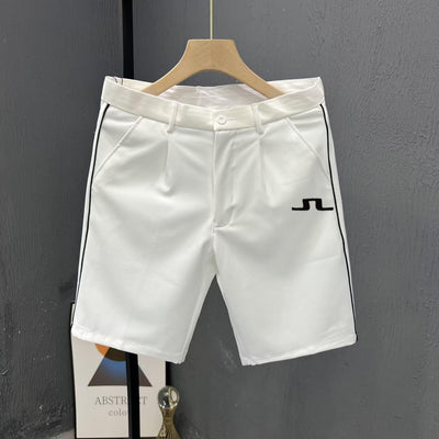 Embroidered Logo Summer Golf Casual Suit Shorts Men's Plankton Big Shorts 2023 New Striped Five-point Dress Pants Mid-pants