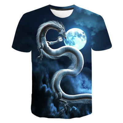 Summer Dragon 3D Printed Pattern Men's T-shirt Casual Sports O Collar Short Sleeved Shirt Hip-Hop Harajuku Oversized T Shirt 6XL
