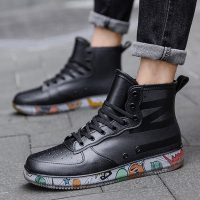 Men Rain Boots Fashion Trendy Nude Boots Anti-skid Work Chef Shoes Durable Waterproof Rubber Fishing Shoes Male Sneakers 2023New