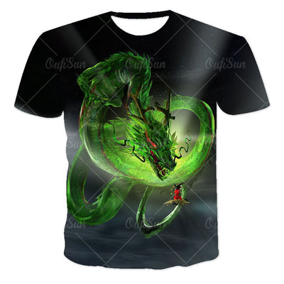 Summer Dragon 3D Printed Pattern Men's T-shirt Casual Sports O Collar Short Sleeved Shirt Hip-Hop Harajuku Oversized T Shirt 6XL