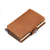 Rfid Cow Genuine Leather Wallets Men Credit Card Holder Wallet Slim Thin Mini Pop Up Smart Wallets Money Bags Male Purse Vallet