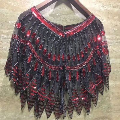 2023 Spring Summer Women Mesh Versatile  Capes Sequins European American Popular Evening Dress Shawl Lady Cloaks Poncho