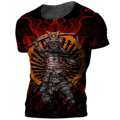 Japanese Samurai Print Tshirts for Men O-neck Short Sleeve Tops Funny Horror Men's T-shirts Clothing 2022 Fashion Streetwear Tee