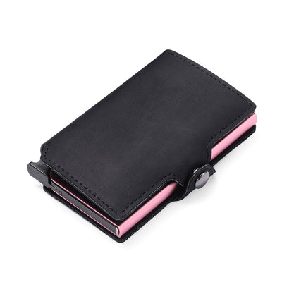 Rfid Cow Genuine Leather Wallets Men Credit Card Holder Wallet Slim Thin Mini Pop Up Smart Wallets Money Bags Male Purse Vallet