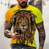 2023 Funny Animal Lion 3D Printed T-Shirt Men Women Fashion Casual Cool T Shirt Reggae Design Harajuku Streetwear Oversized Tops