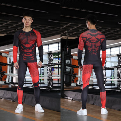 mens new outdoor fitness quick dry pants basketball elastic running fitness suit sports set track suit set men