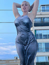 Summer Sexy Wet Body Print Dress Woman Fashion O Neck Sleeveless Maxi Slim Dresses Female Adjustable Shoulder Strap Vestidos