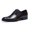 Handmade Mens Wedding Oxford Shoes Brown Genuine Leather Brogue Men's Dress Shoes Lace Up Business Formal Shoes For Men