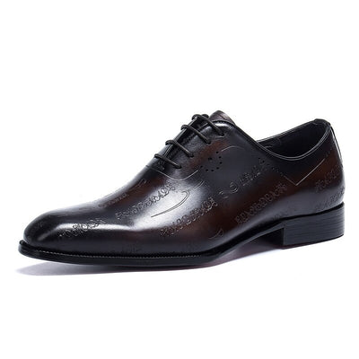 Handmade Mens Wedding Oxford Shoes Brown Genuine Leather Brogue Men's Dress Shoes Lace Up Business Formal Shoes For Men