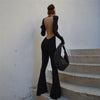 Backless Bodycon Jumpsuit Sexy Chic Jumpsuit Wide Leg Pants Full Body Fitted Jumpsuit Woman Tight Overall Y2k Catsuit Jump Suit