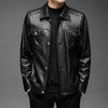 Dress Suit Coat Mens Jackets Lapel Business Leather Jackets Men Pu Blazers New Korean Style Slim Fashion Leather Coat Streetwear