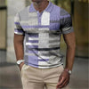 Men's Polo Shirt Striped Short Sleeve T-shirt Man Breathable Business Leisure Button-down Tshirt Casual Summer Streetwear Blouse
