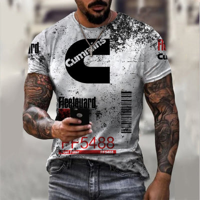 Casual Fashion 3D Printed Summer Short-sleeved Irregular Graffiti Men's T-shirts Round Neck Loose Tops Tees Men Clothing 6XL