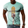 New Summer Leisure Fashion DJ Clothing Music Microphone Pattern Men T-Shirts 3D Print Hip Hop Tees Round Neck Short Sleeve Tops