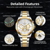 REWARD VIP New Business Watches for Men Fashion Dress Wrist Watches Stainless Steel Waterproof Luminous Date Chronograph Clock