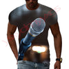 New Summer Leisure Fashion DJ Clothing Music Microphone Pattern Men T-Shirts 3D Print Hip Hop Tees Round Neck Short Sleeve Tops