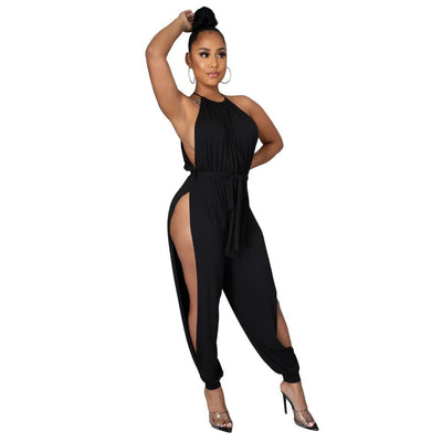 Summer Halter Woman Jumpsuit Sleeveless Female Romper Sleeveless Sexy Woman Jump Suit Overalls for Women