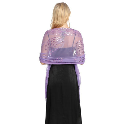 Spring Autumn Sequin Shawl Peacock Embroidery Tassel Shawl Party Evening Dress Shawl Cloak Ponchos Capes Black