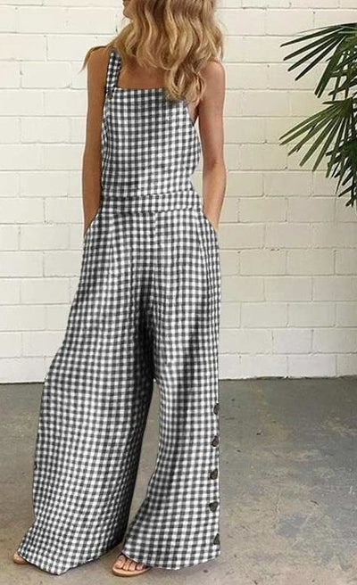 Jump Suits for Women Four-color Polka Dot Wide Leg Pant Length Backless Combinaison Pour Femme Overalls Romper