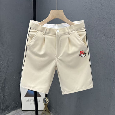 Embroidered Logo Summer Golf Casual Suit Shorts Men's Plankton Big Shorts 2023 New Striped Five-point Dress Pants Mid-pants