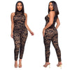 Slim Sleeveless High Neck Skinny Carved Lace Jumpsuit Playsuit for Women 2023 Fashion Sexy Skinny Woman Ladies Jump Suit Overall