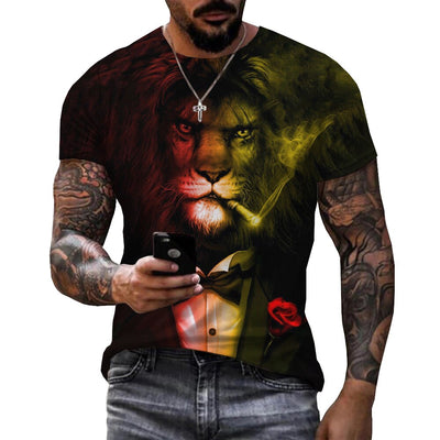 2023 Funny Animal Lion 3D Printed T-Shirt Men Women Fashion Casual Cool T Shirt Reggae Design Harajuku Streetwear Oversized Tops