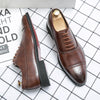Oxfords Shoes for Men Brown Black Business Lace-up Pu Office  Brogue Dress Shoes Zapatos De Vestir Hombre