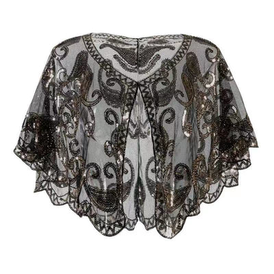 Women's 1920s Shawl Beaded Sequin Deco Evening Cape Bolero Flapper Cover Up European And American Wedding Dress Shawl On Stage