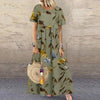 Summer Boho Maxi Dress Women Fashion Floral Printed Loose Sundress Casual High Waist Beach Party Long Dresses Vestidos Robe