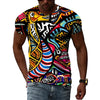 Colorful Cool Abstract Art graphic t shirts Hip Hop Street Style 3D Printed Tees Summer Men Personality Round Neck Short Sleeves